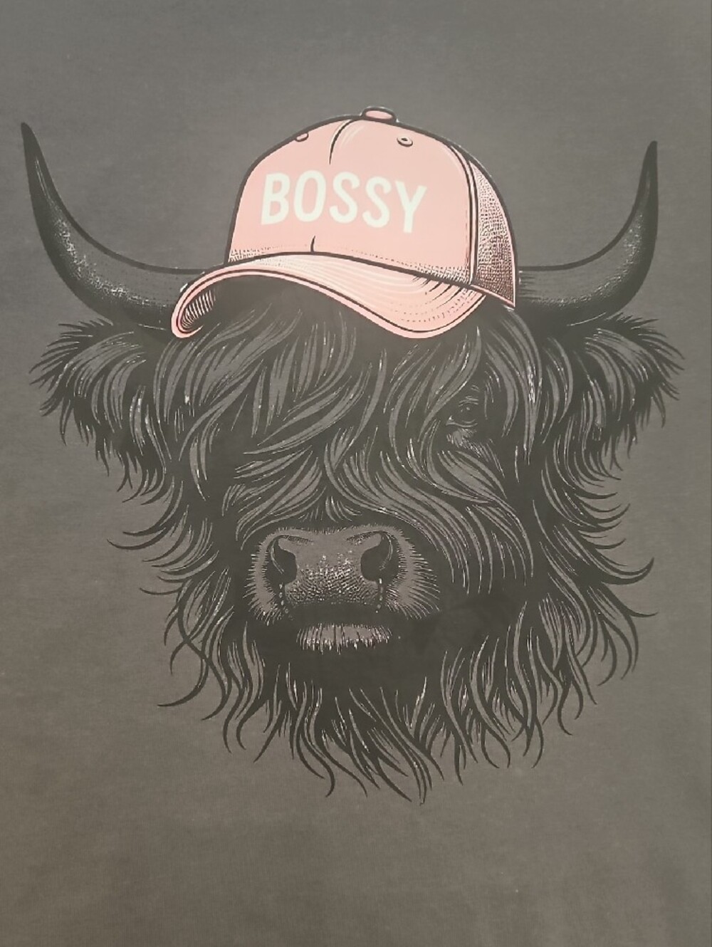 Shirt Graphic Custom Highland Cow Bossy New - Picture 2 of 2